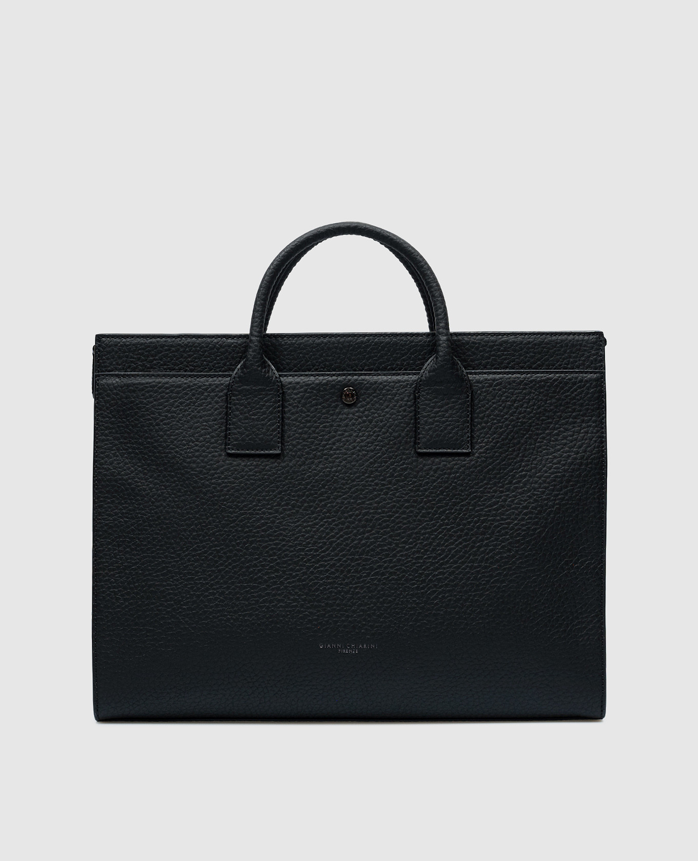 

Black leather business bag with logo Gianni Chiarini, Черный