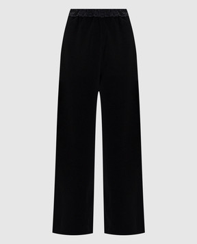 Balenciaga Black velour pants with lace 850694TTV34