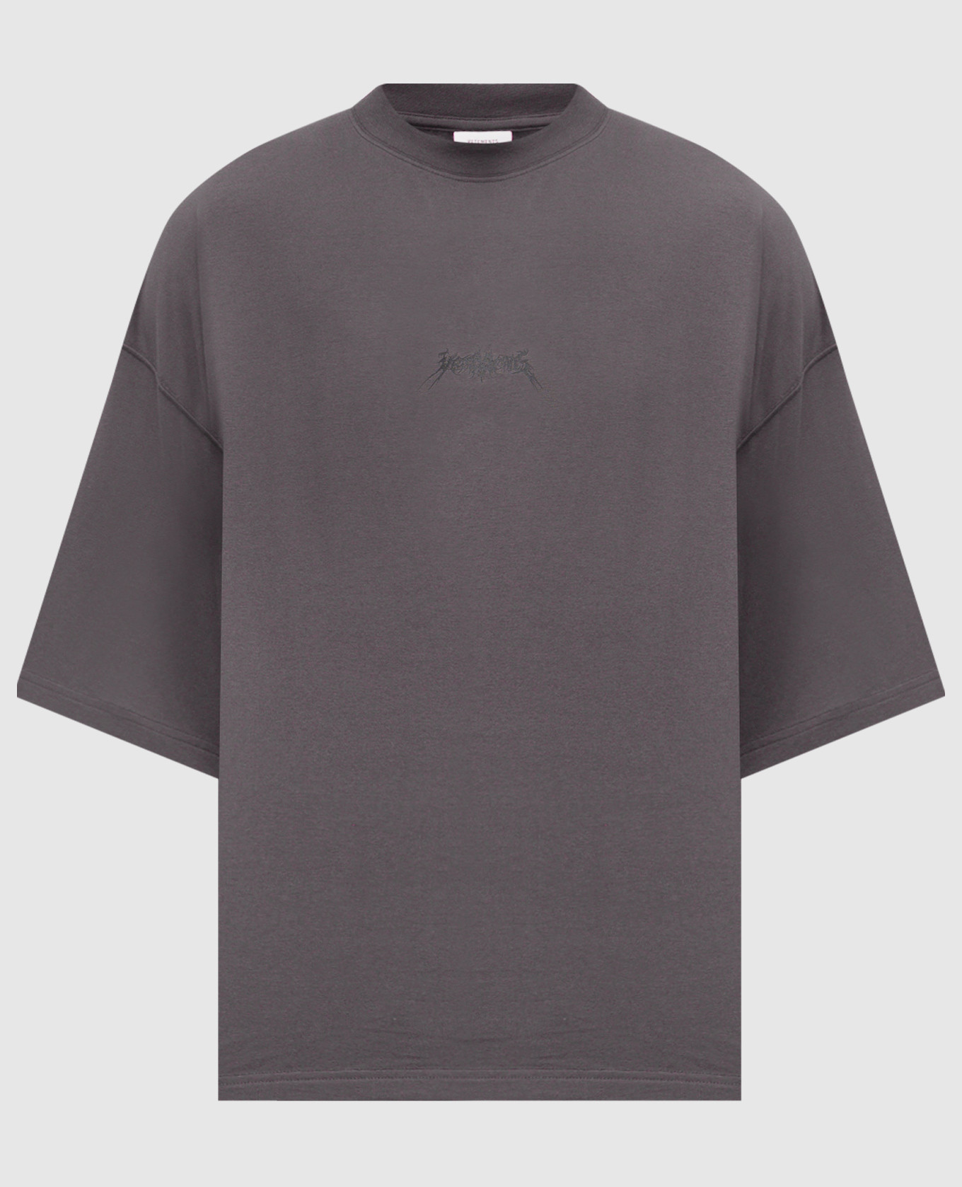 Grey T-shirt with logo print Vetements