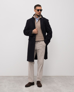 Peserico Blue wool and cashmere coat R5220302186
