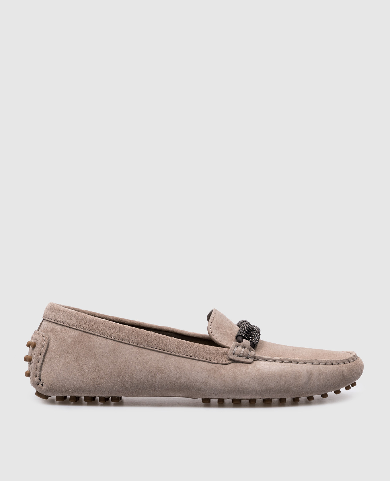 

Beige suede moccasins Brunello Cucinelli, Бежевый