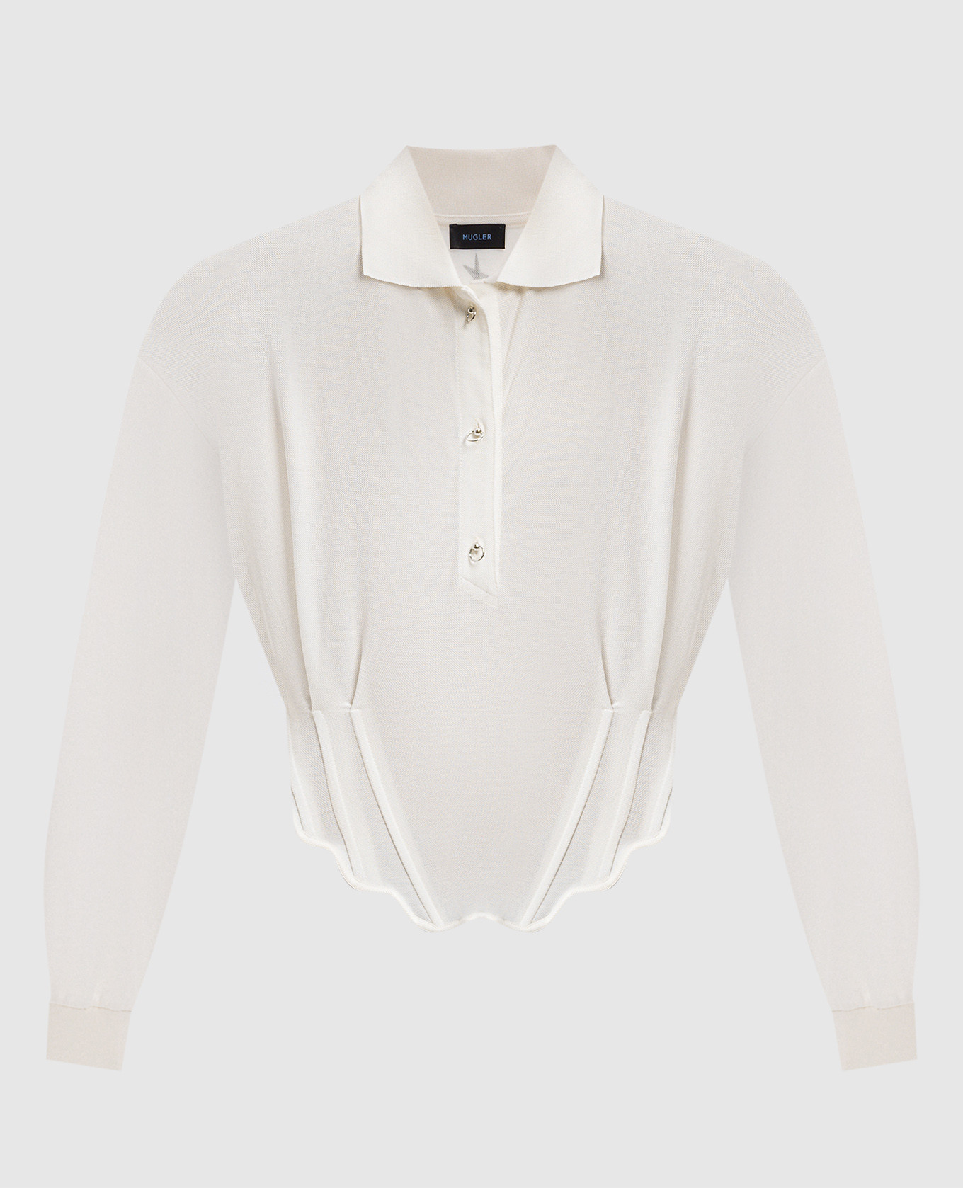 

White top with polo collar Thierry Mugler