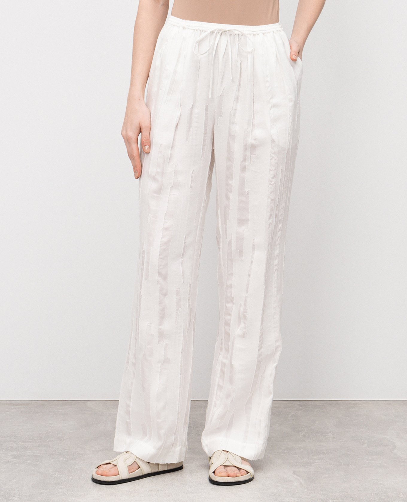 

SOLER white pants with silk Lou Lou Studio