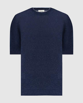 Cashmere&Whiskey Blue linen and cashmere T-shirt MU9322318455R