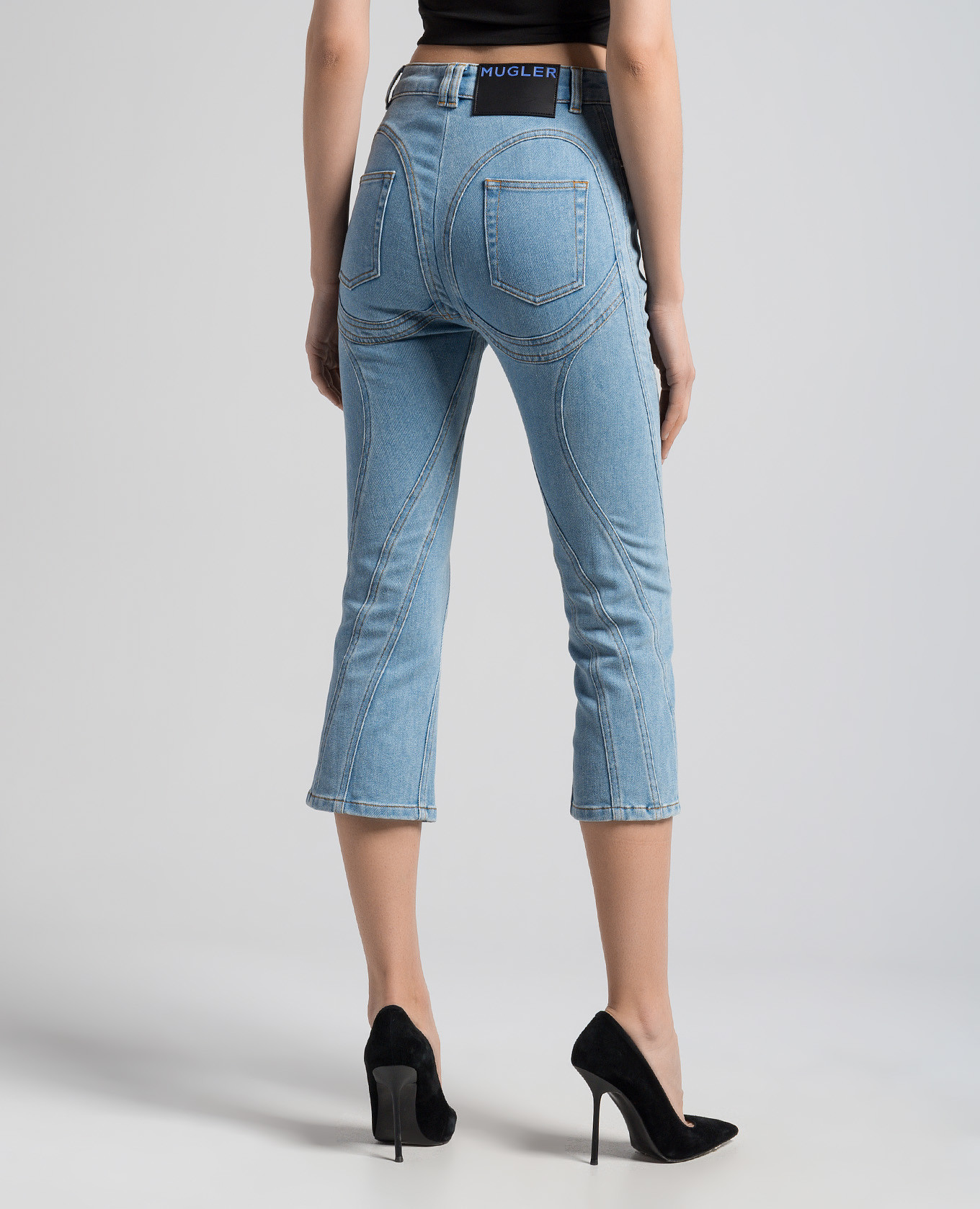 Blue denim capris Thierry Mugler 4