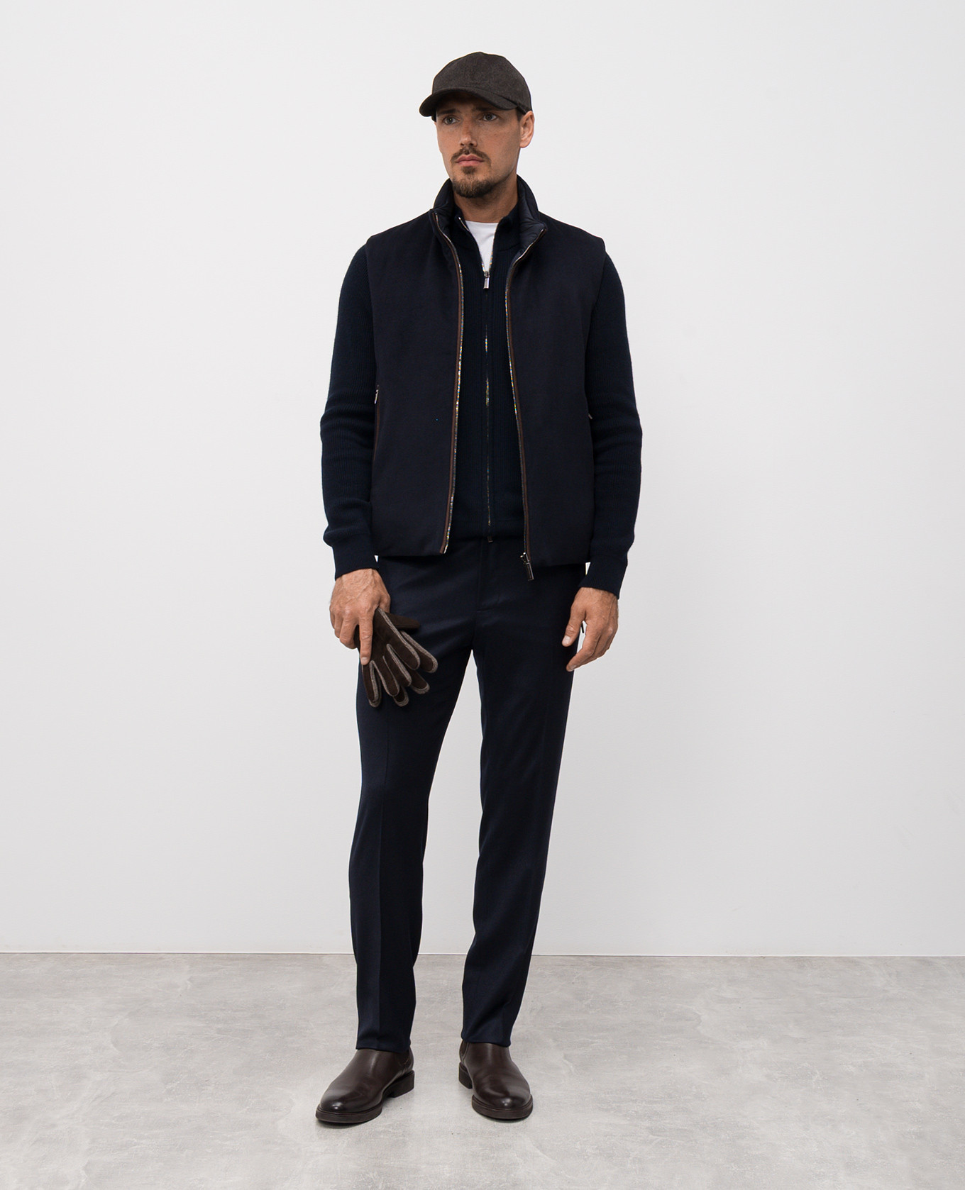 Blue cashmere and wool pants Bertolo Cashmere 2