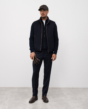 Bertolo Cashmere Blue cashmere and wool pants 000290001391
