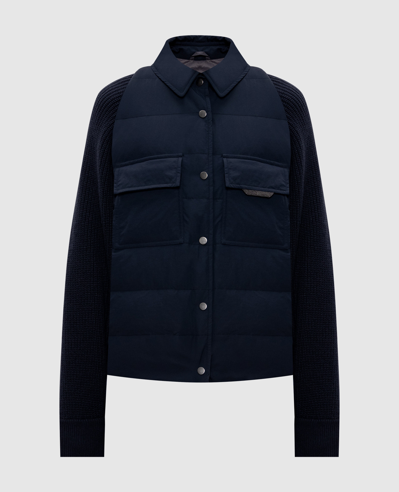Blue combination down jacket Brunello Cucinelli