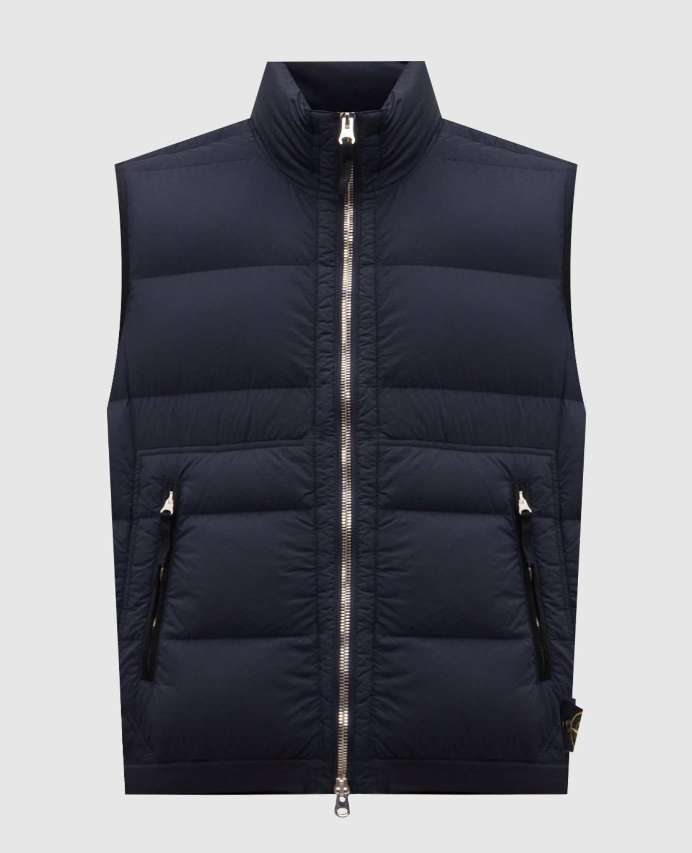 

Blue down vest with logo patch Stone Island