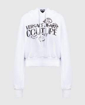 Versace Jeans Couture White logo print hoodie 76HAIG00CF01G