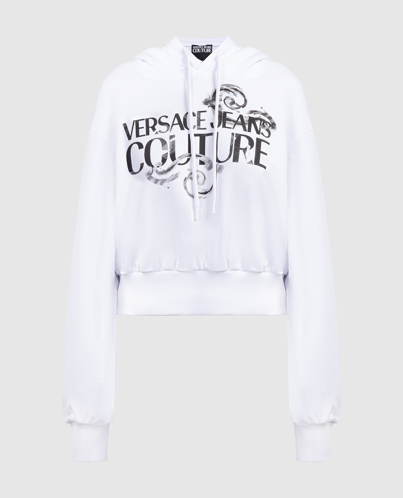 White logo print hoodie Versace Jeans Couture