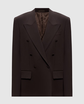 Jacob Lee Brown double-breasted wool jacket WWB2060AW25BWFIT