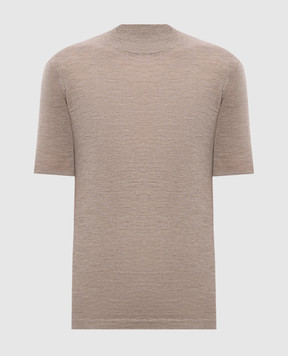 Brunello Cucinelli Beige cashmere and silk top M13800004