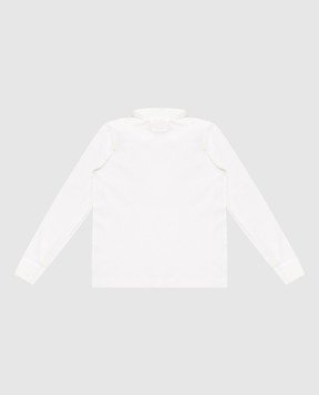 C.P. Company Children's white long-sleeved polo shirt with embroidered logo CUM00PLFA041014
