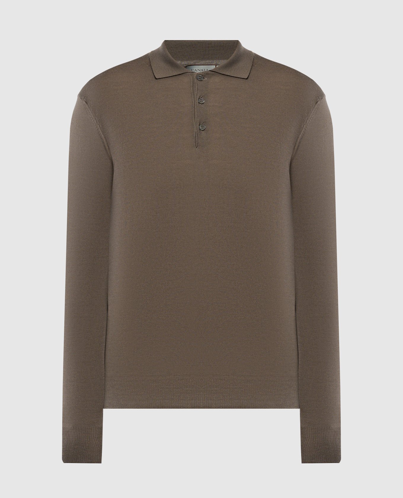 

Khaki wool polo shirt Canali