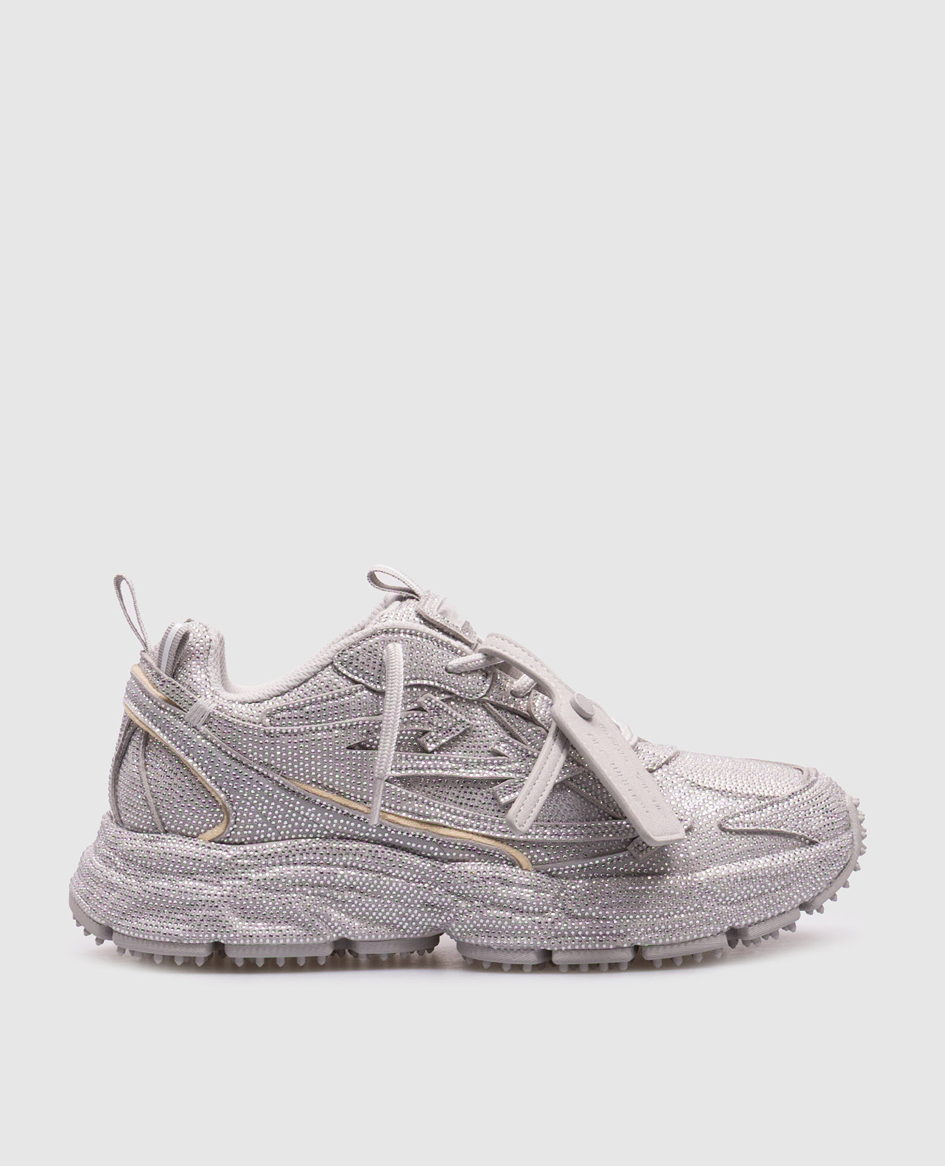 Gray sneakers with crystals off-white