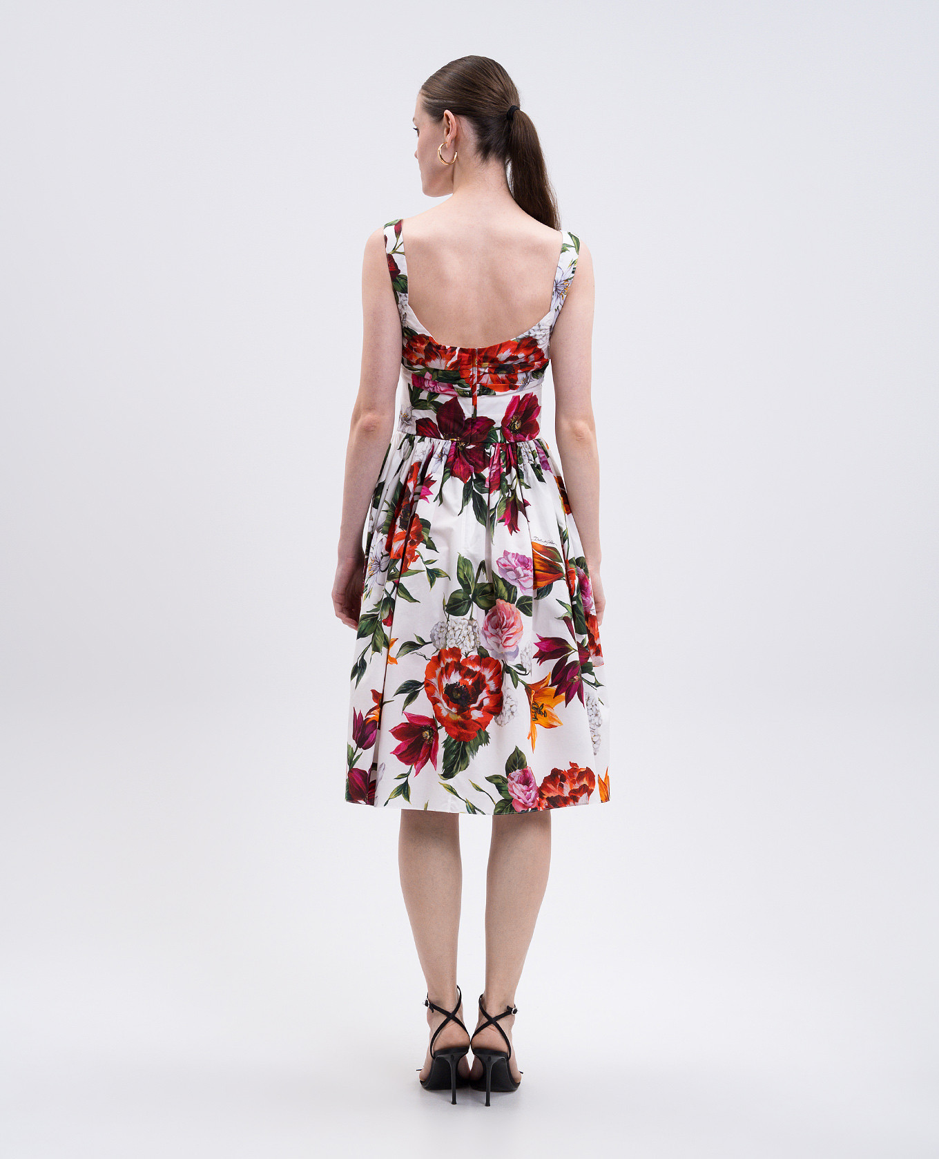 White floral print midi dress Dolce&Gabbana 4