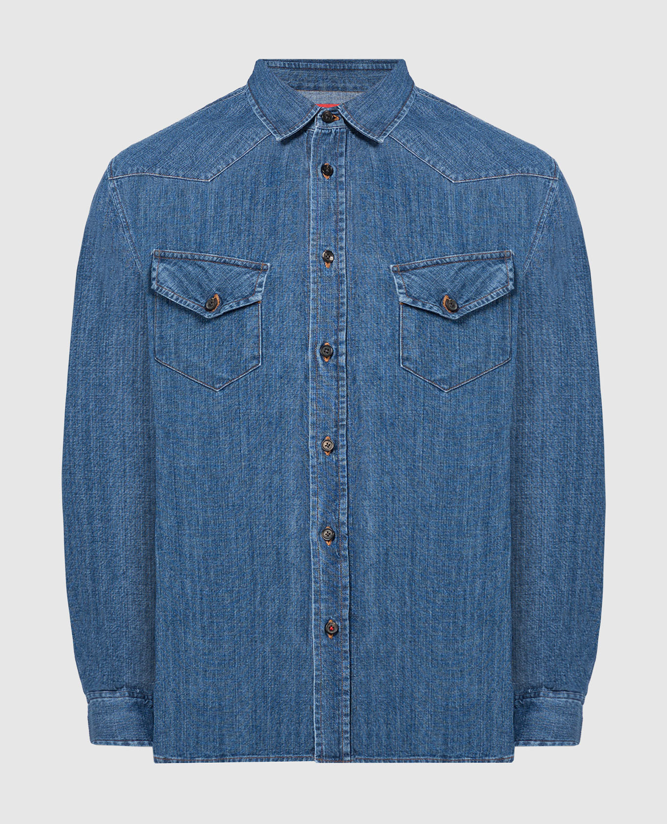 

Blue denim shirt ISAIA, Синий