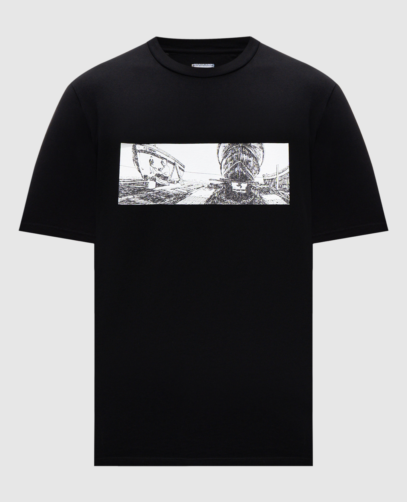 

Black T-shirt with branded print C.P. Company