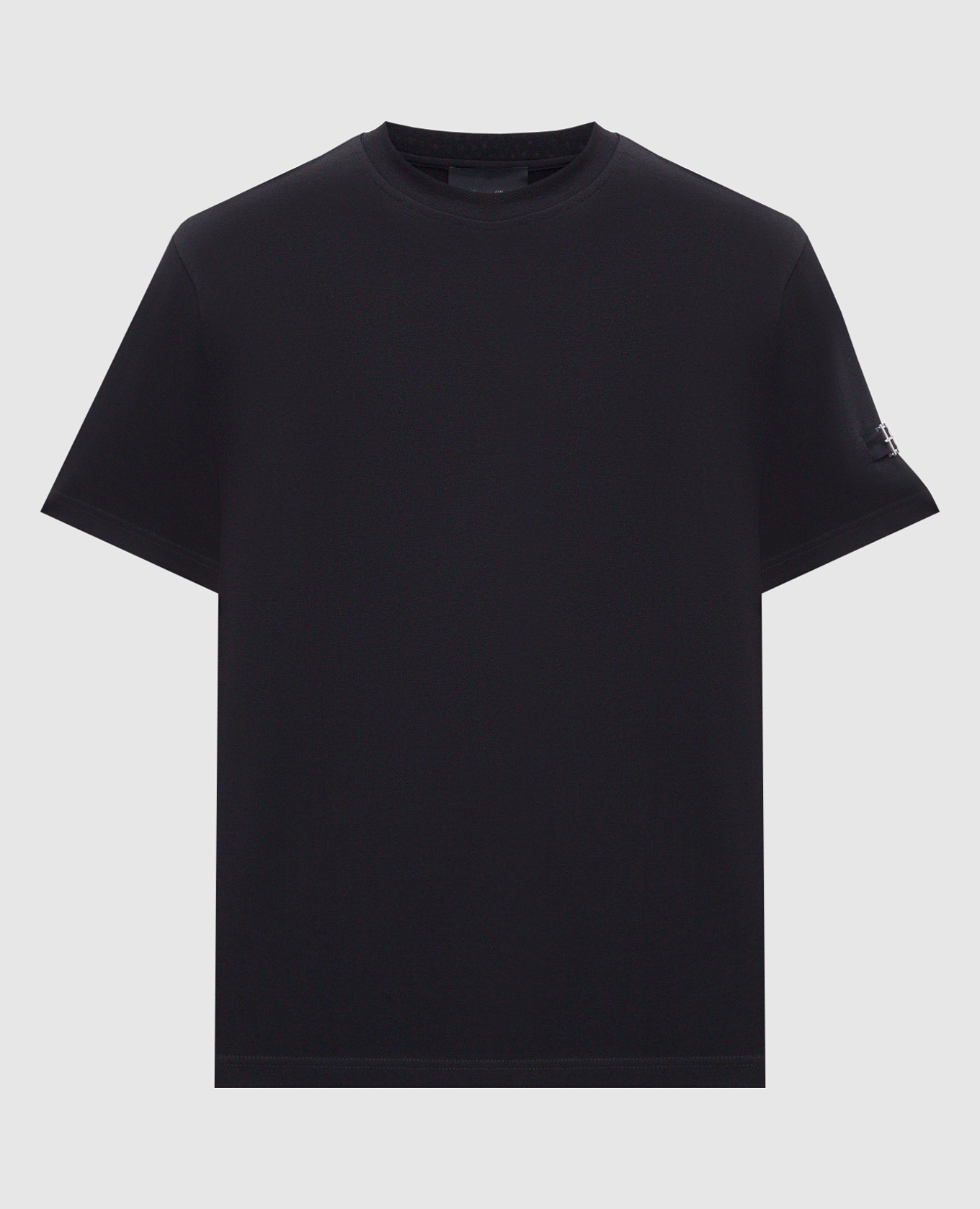 Black t-shirt with metallic logo heliot emil