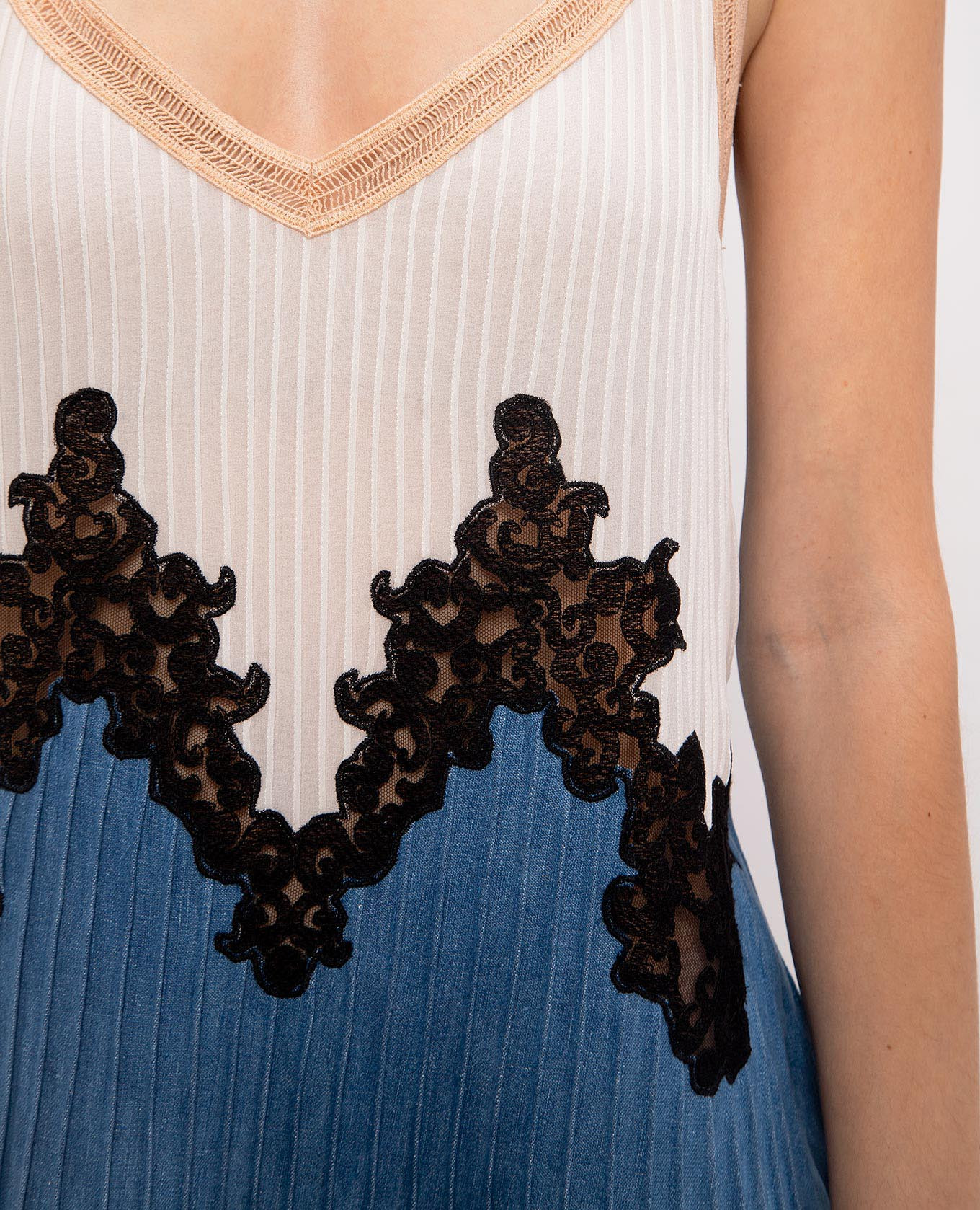 Blue Althea Lace Linen and Silk Blend Dress Gabriela Hearst 5