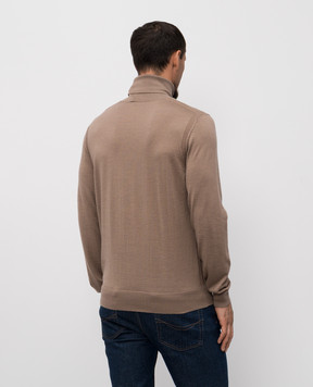 Stefano Ricci Brown cashmere and silk turtleneck K606125D01F25302
