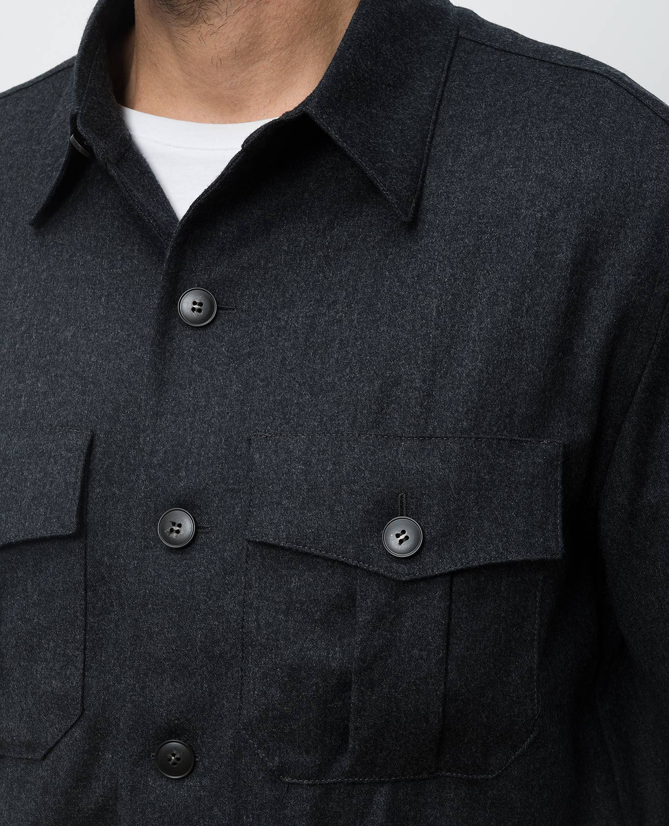 

Gray wool shirt Canali, Grey