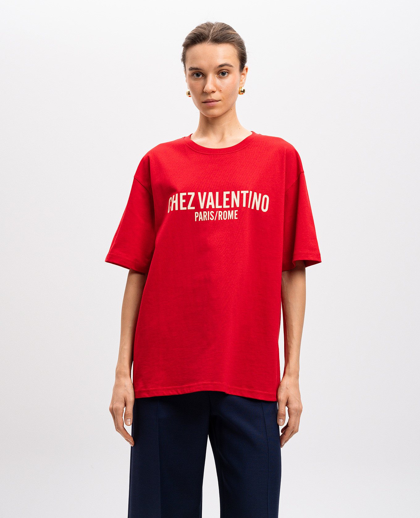 

Red t-shirt with logo print Valentino