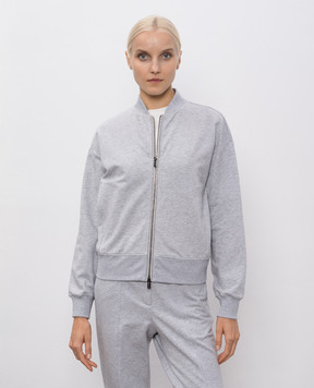 Peserico Grey sports jacket with monil chain S12560J002347