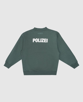 Vetements Children's green sweatshirt with a print KA10CW100E