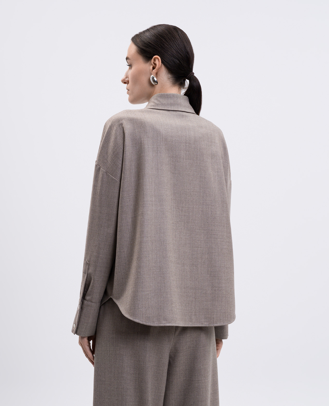 

Aretha brown wool and cashmere shirt Simonetta Ravizza
