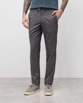 Marco Pescarolo Gray wool and silk pants CARACCIOLO5122