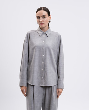 Simonetta Ravizza Aretha grey wool and cashmere shirt F05SH97T104