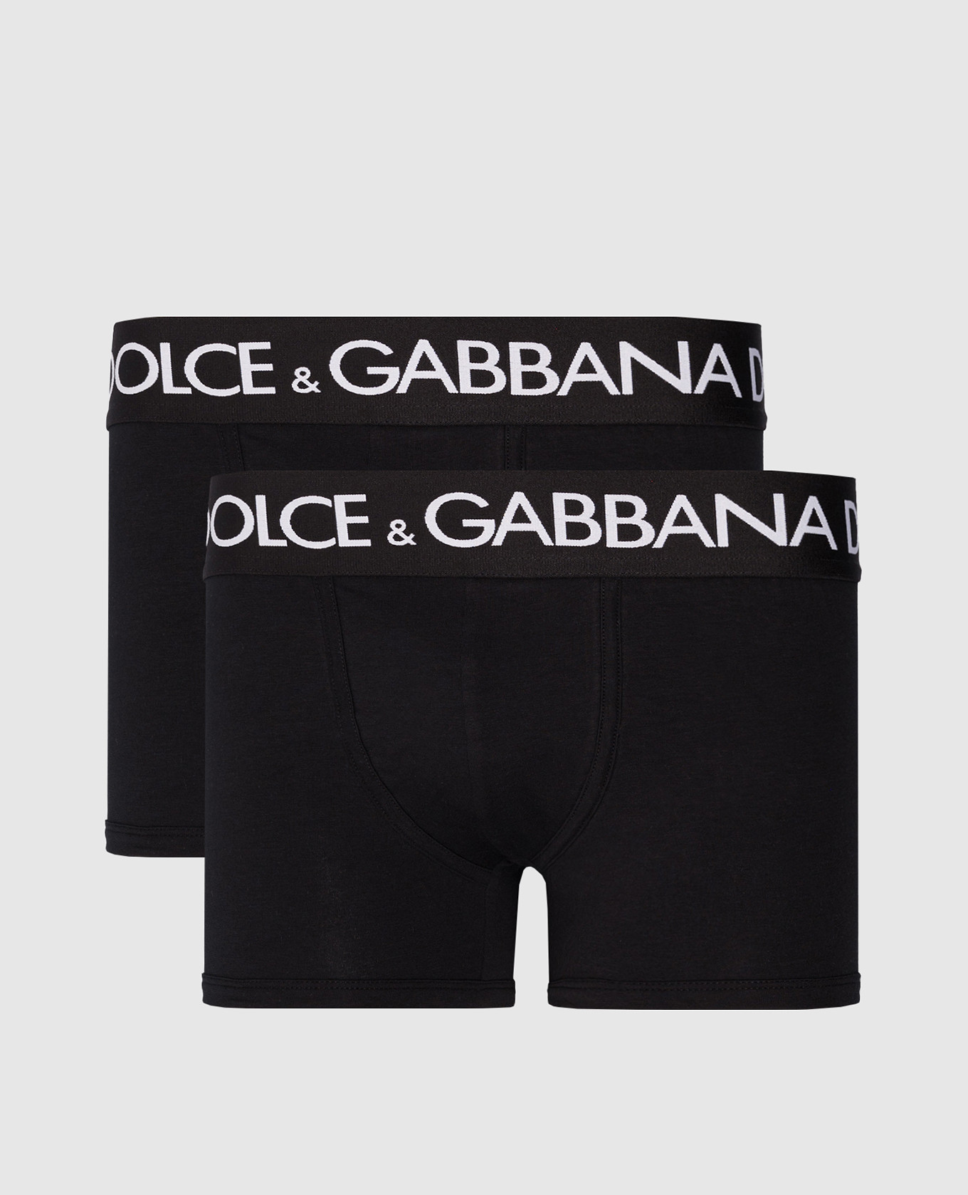 A set of black boxer briefs with a logo pattern Dolce&Gabbana