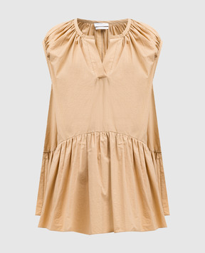 Deveaux Beige top with a frill F211306SM2