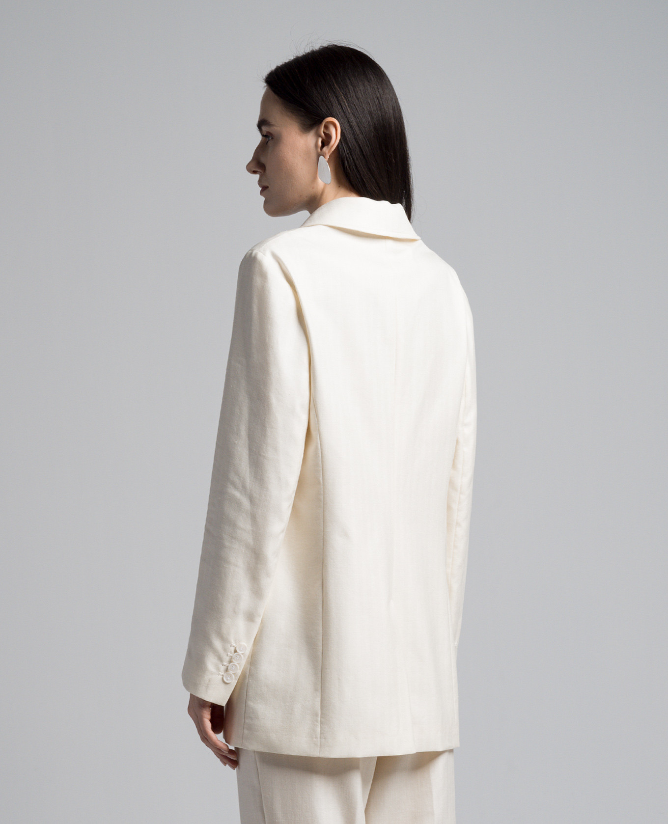 Yellow double-breasted jacket made of wool, silk and linen Enrico Mandelli 4