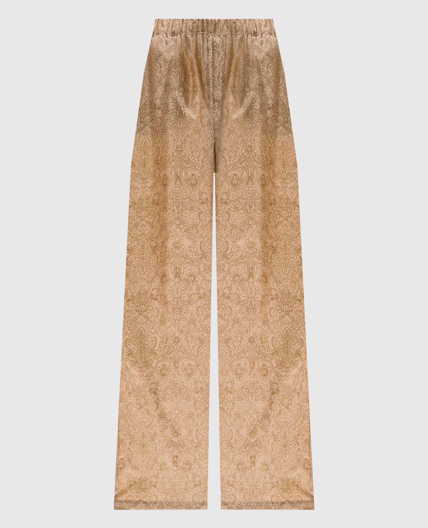 DOMIZIA yellow silk pants with floral print Max Mara