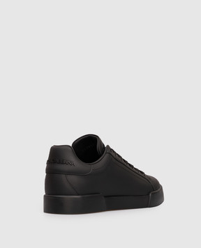 Dolce&Gabbana Black leather Portofino sneakers CK2330A1065