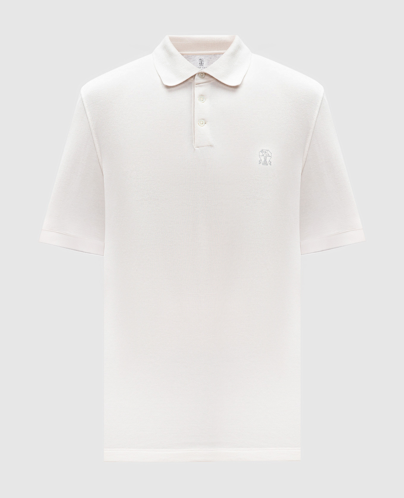

Beige polo shirt with logo print Brunello Cucinelli