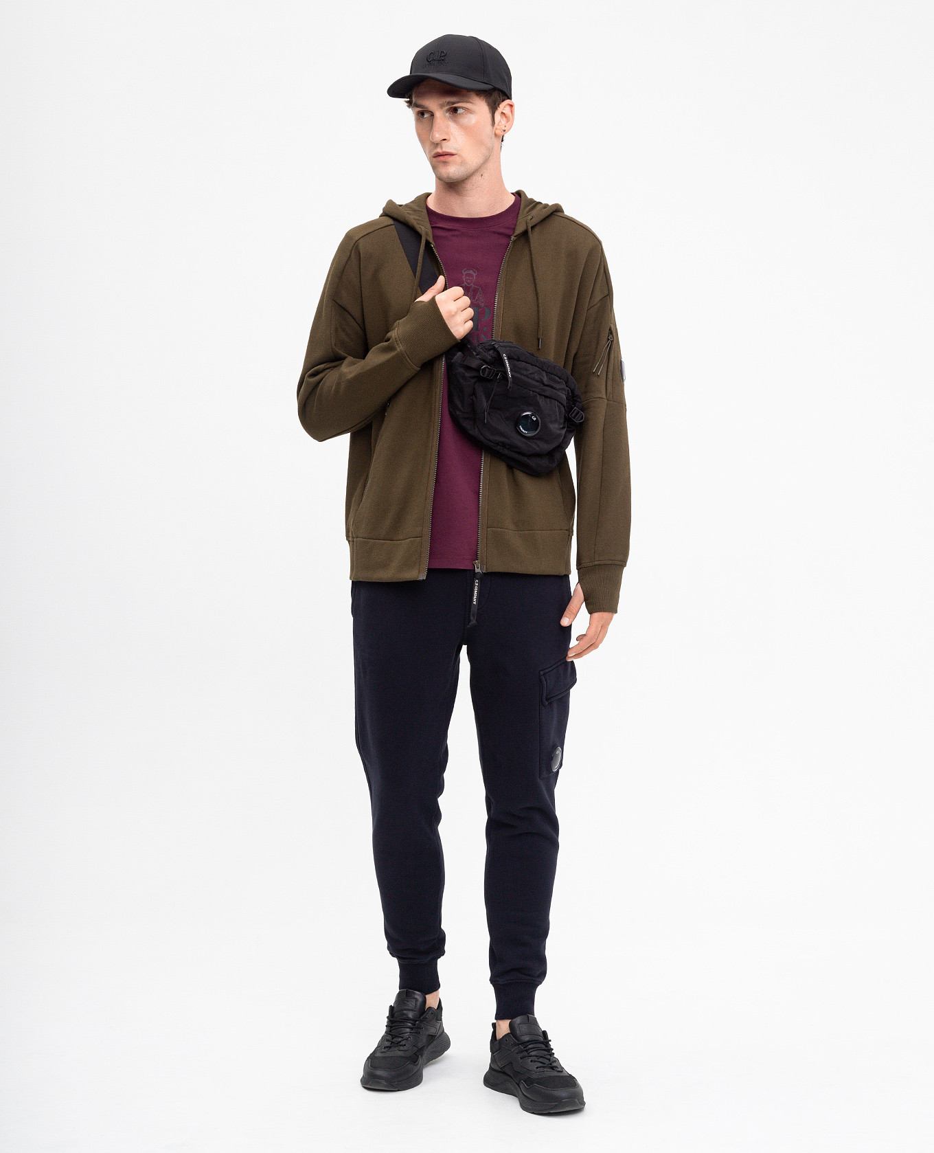 

Blue joggers with logo patch C.P. Company