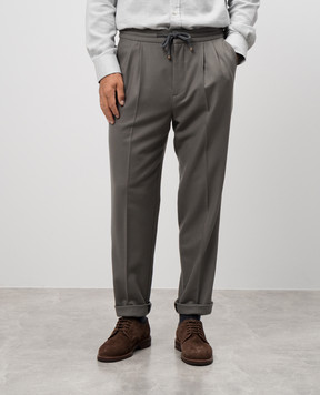 Brunello Cucinelli Khaki pants made of wool M038PE1710