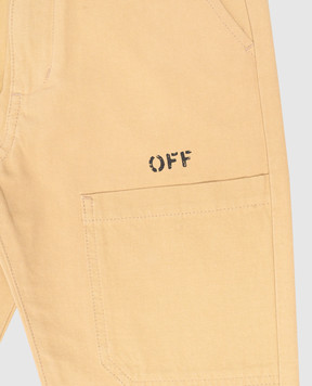 Off-White Beige pants with logo print OBCA007S24FAB001
