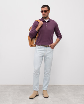 Brunello Cucinelli Purple long-sleeved polo shirt M29800135