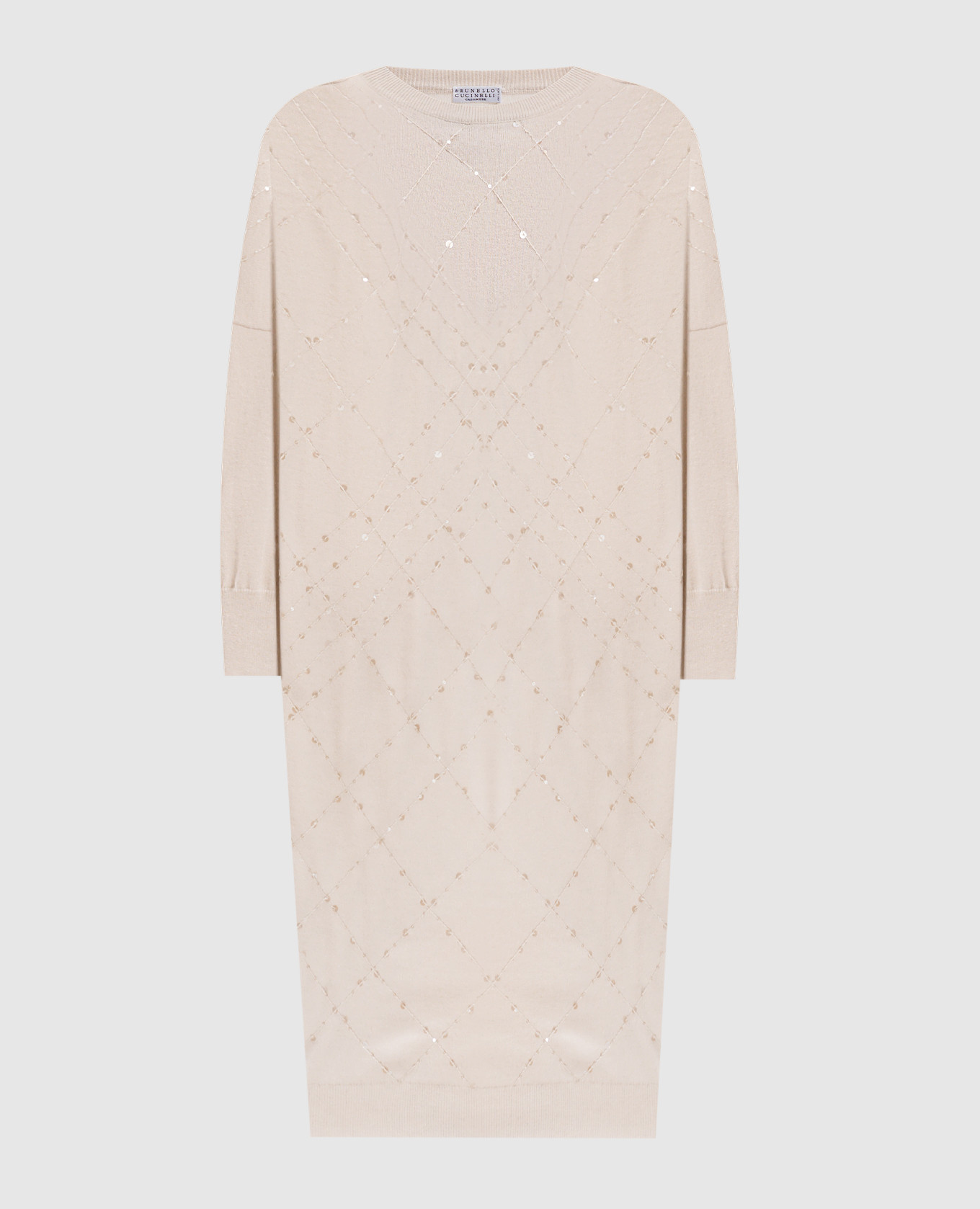

Cashmere dress with sequins Brunello Cucinelli, Beige