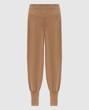 Twinset Brown wool and cashmere joggers with lurex 232TT3201