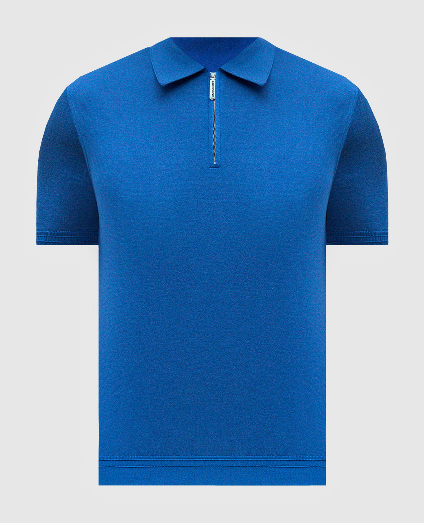 

Blue silk polo shirt with monogram logo Stefano Ricci