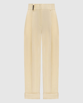 Peserico Yellow linen pants P04316V01920