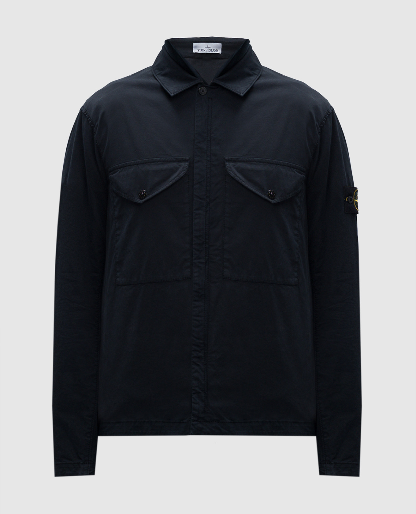 

Blue STRETCH-TC windbreaker with logo patch Stone Island