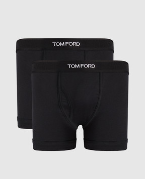 Tom Ford Set of black boxer briefs with contrasting logo pattern T4XC31410