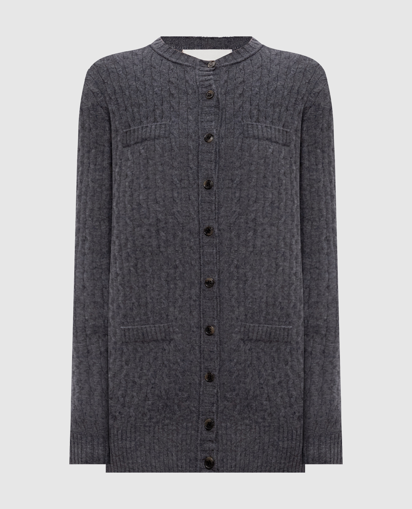 Inda gray cardigan with textured pattern